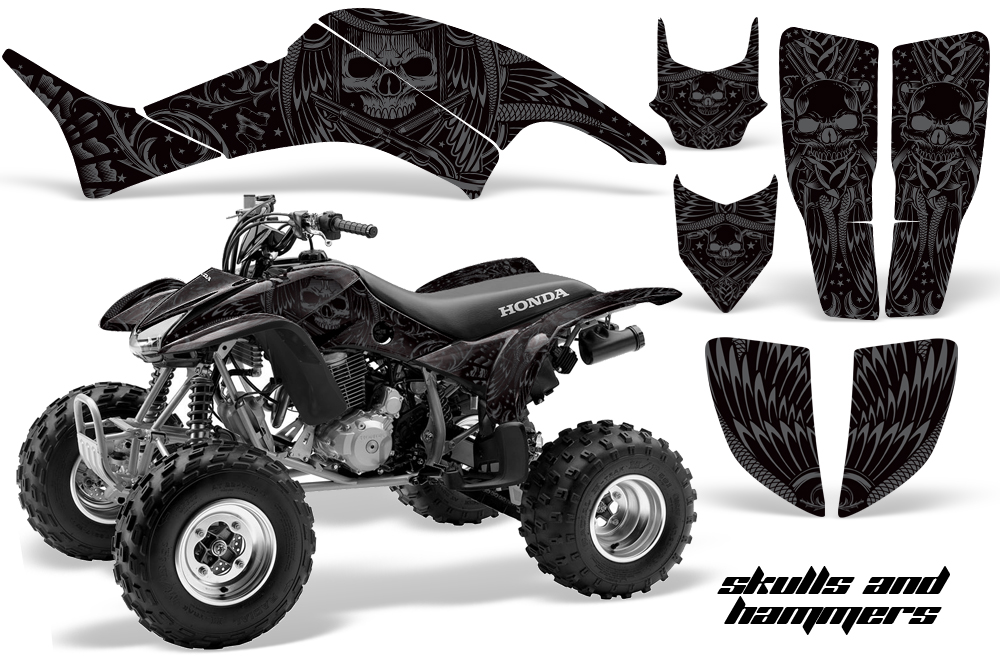 Honda TRX400EX Graphics Kit BLACK HI SkullsHammers JPG